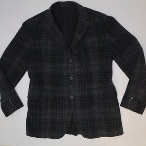 Bottega Veneta Dark Gray Plaid Blazer